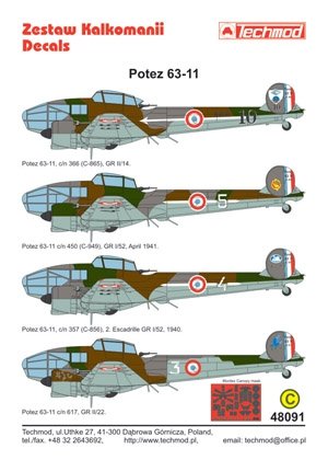 Techmod 48091 - Potez 63-11 1/48 – image 2