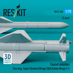 RESKIT RS72-0506 Exocet missiles (2 pcs) (3D Printed) 1/72 – imagen 2