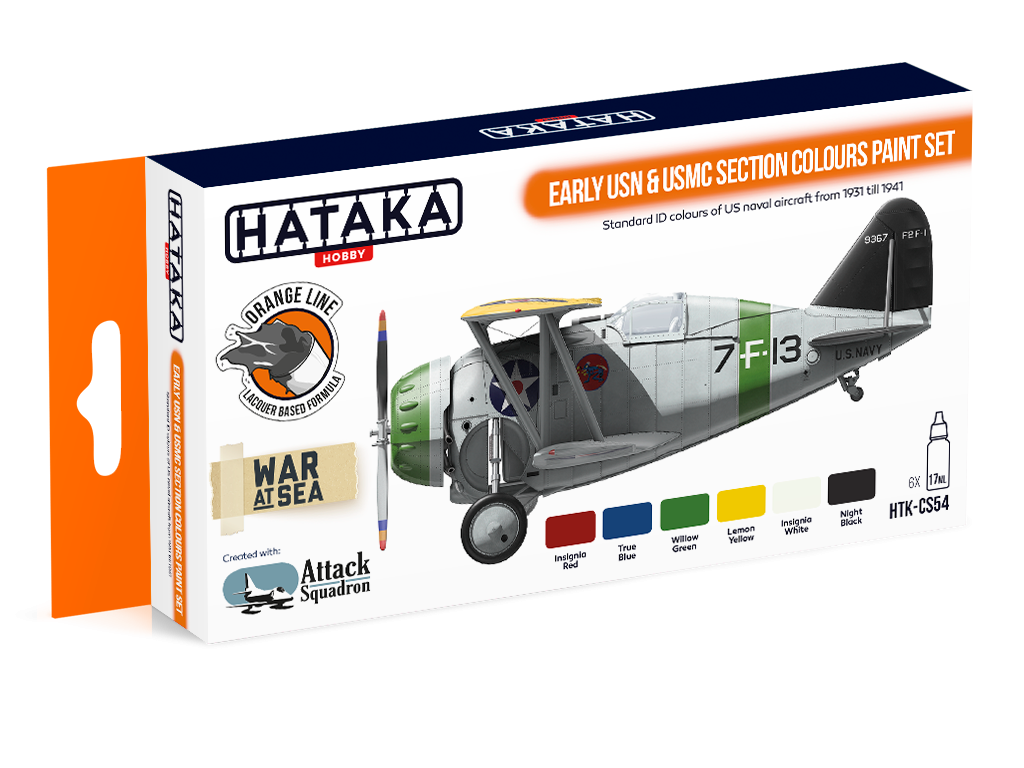Hataka HTK-CS54 Early USN &amp;amp; USMC Section Colors paint set (6x17ml)
