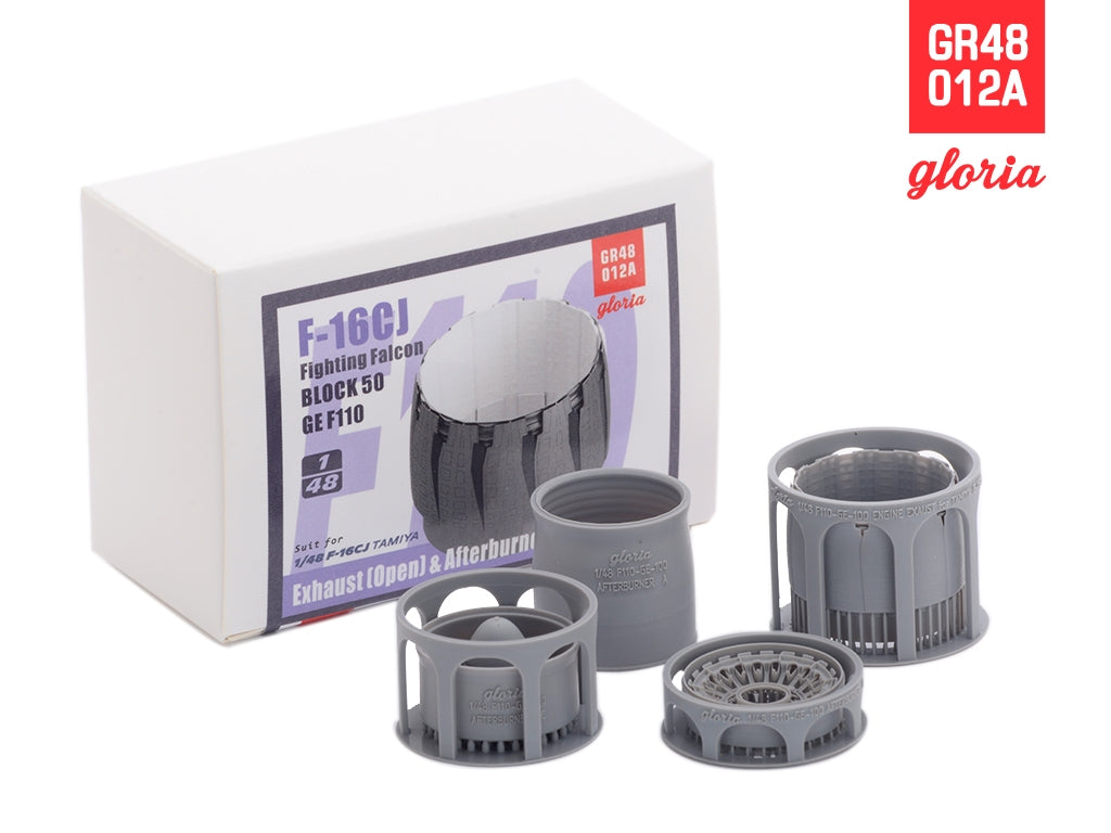 Gloria GR48012A F-16CJ F110-GE Exhaust Nozzle &amp;amp; Afterburner OPEN TAMIYA 1/48 – immagine 6