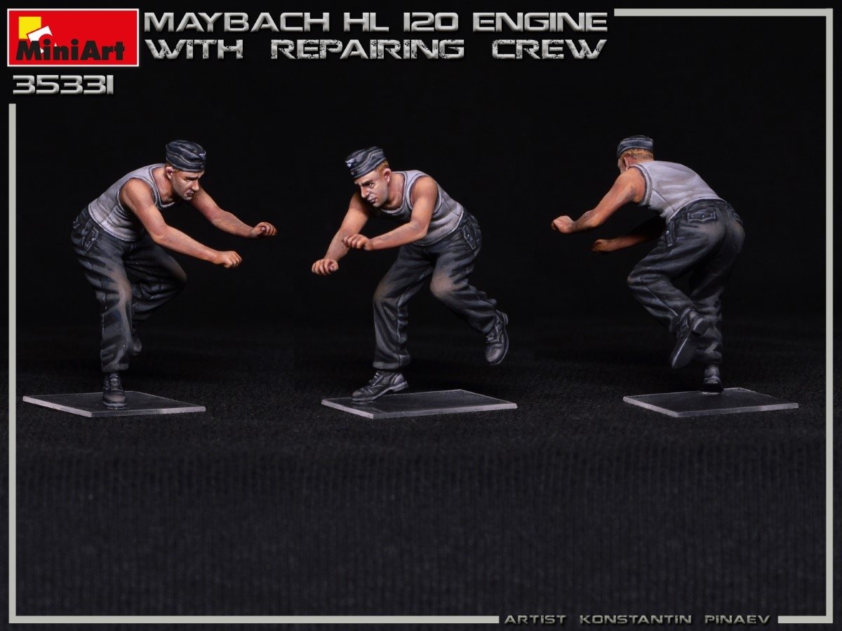 Miniart 35331 MAYBACH HL 120 ENGINE FOR PANZER III/IV FAMILY WITH REPAIR CREW 1/35 – zdjęcie 9
