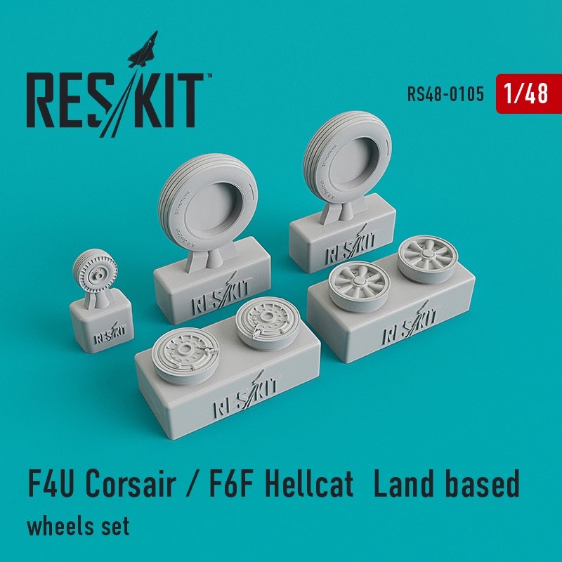 RESKIT RS48-0105 F4U Corsair / F6F Hellcat Jeu de roues terrestres 1/48