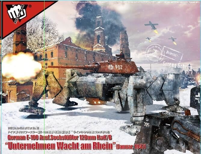 Modelcollect UA72181 German E-100 Ausf.SechsfuBler 128mm KwK/B "Operation Bulge" January 1947 1/72