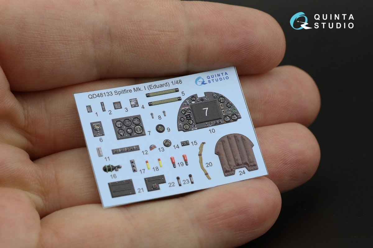 Quinta Studio QD48133 Spitfire Mk.I 3D-Printed &amp;amp; coloured Interior on decal paper (Eduard) 1/48 – imagen 8