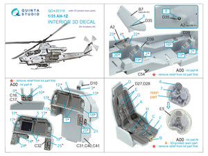 Quinta Studio QD+35119 AH-1Z 3D-Printed coloured Interior on decal paper (Academy) (with 3D-printed resin parts) 1/35 – Bild 2