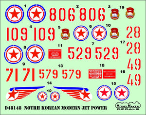 ModelMaker Decals D48148 North Korean Modern Jet Power 1/48 – immagine 2