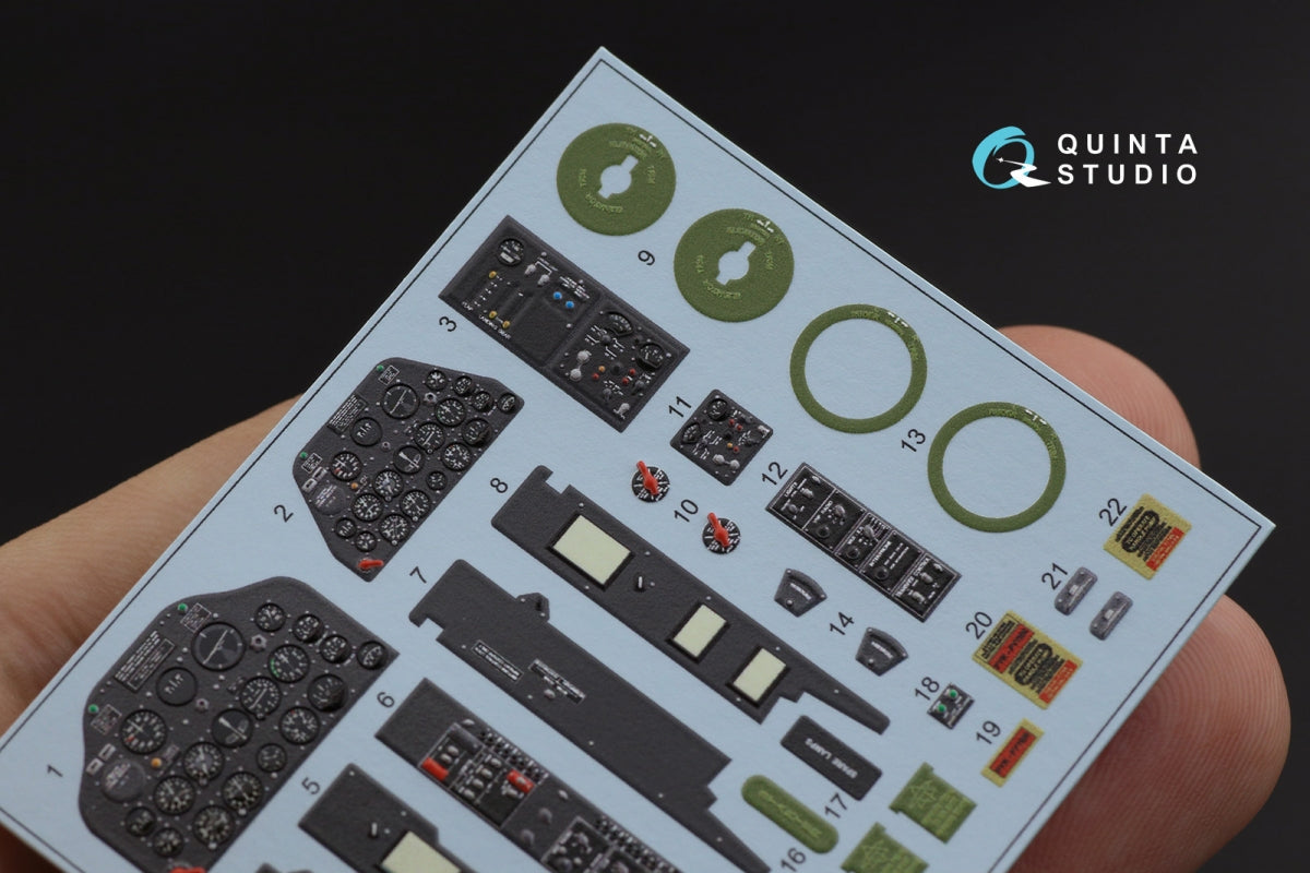 Quinta Studio QD32102 T-6G 3D-Printed coloured Interior on decal paper (Kitty Hawk) 1/32 – immagine 5