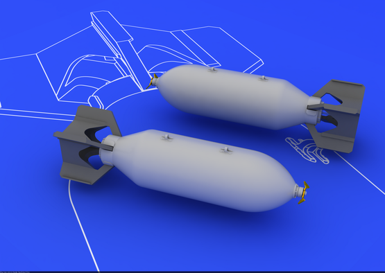 Eduard 648081 Bombes américaines de 500 lb (2 pièces) 1/48