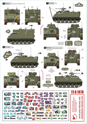 Star Decals 72-A1076 Australia in Vietnam # 2. Aussie M113 APCs. M113A1, M125A1 and M577 1/72 – immagine 2