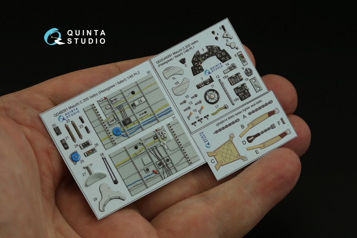 Quinta Studio QD48391 Macchi C.205 Veltro 3D-Printed &amp;amp; coloured Interior on decal paper (Hasegawa/Italeri) 1/48 – zdjęcie 3