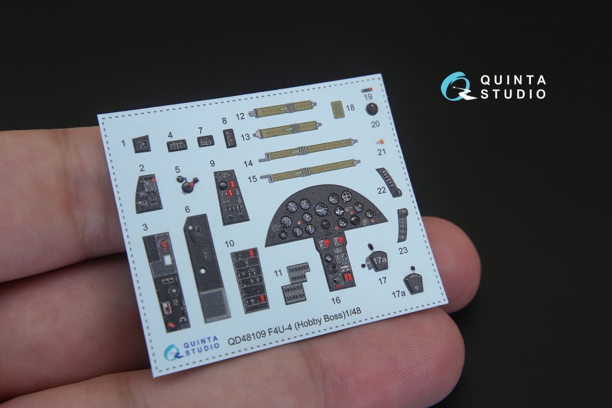 Quinta Studio QD48109 F4U-4 3D-Printed &amp;amp; coloured Interior on decal paper (for HobbyBoss kit) 1/48 – zdjęcie 3