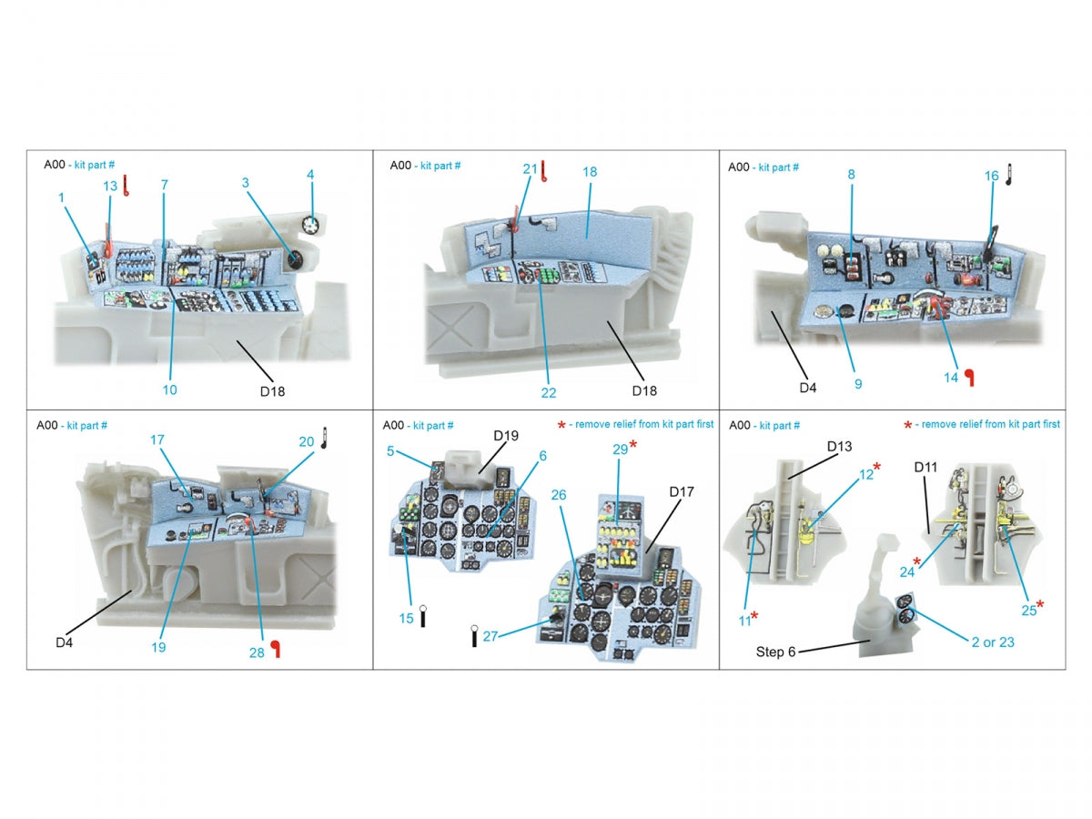 Intérieur imprimé en 3D et coloré sur papier décalcomanie (Modelsvit) pour le Su-17UM3 de Quinta Studio QDS-72167 (petite version) à l&amp;#39;échelle 1/72 – image 2