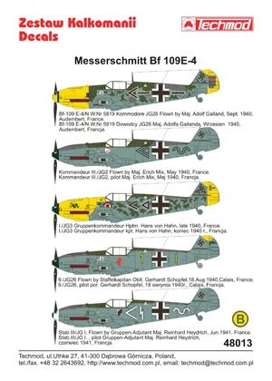 Techmod 48013 - Messerschmitt Bf 109E-4 1/48 – immagine 2