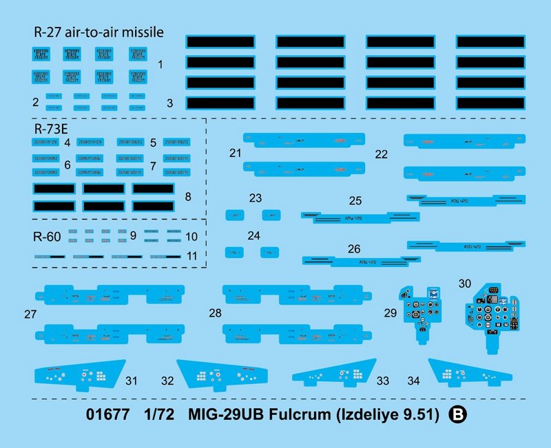Trumpeter 01677 MIG-29UB Fulcrum Izdeliye 9.51 1/72 – immagine 6
