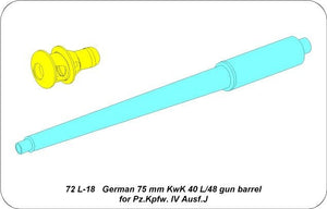 Aber 72L-18 Lufa 75mm KwK40L/48 do czołgu Panzer IV Ausf. J / German 75mm KwK 40 L/48 gun barrel for Pz.Kpfw. IV Ausf.J 1/72 – zdjęcie 4