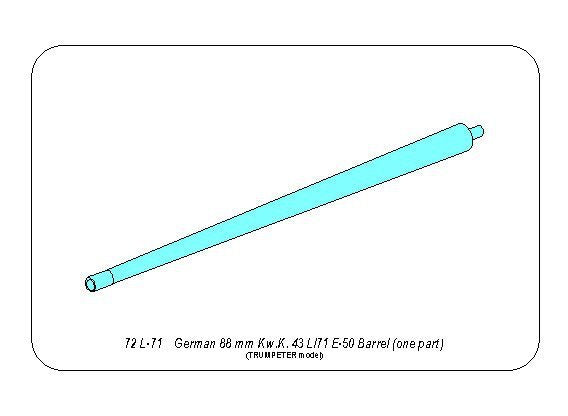Aber 72L-71 Germ.88 mm Kw.K. 43 L/71 E-50 Barrel (one part) 1/72 – immagine 8