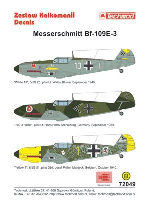 Techmod 72049 - Messerschmitt Bf 109E-3 1/72 – zdjęcie 2