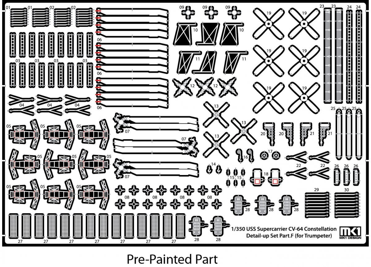 MK1 Design MS-35048 CV-64 Constellation Detail-up Part DX for Trumpeter 1/350 – immagine 13