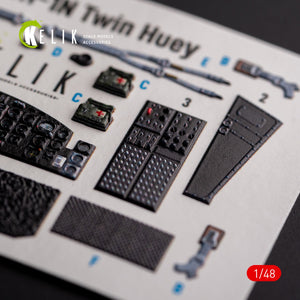 KELIK K48105 UH-1N « Twin Huey » - décalcomanies 3D intérieures pour maquette Zimi Model/KittyHawk au 1/48  – image 6