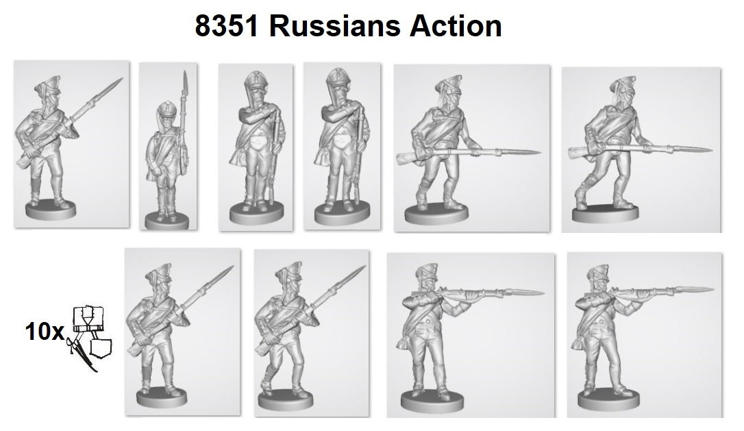 Hat 8351 Napoleonic Russian Infantry - Action (40 Figures) 1/72