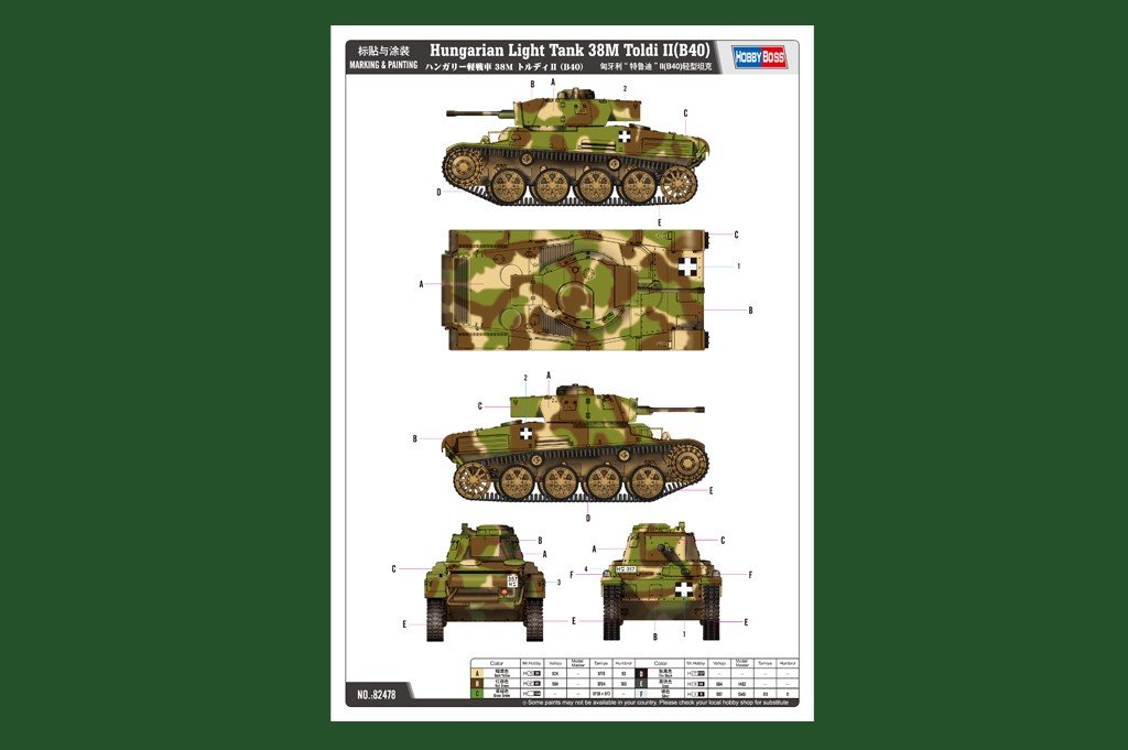 Hobby Boss 82478 Hungarian Light Tank 38M Toldi II(B40) 1/35 – immagine 3