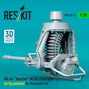 RESKIT RSU35-0072 AH-64 &amp;quot;Apache&amp;quot; M230 chain gun (in fly position) for Trumpeter kit (3D Printed) 1/35 – immagine 3