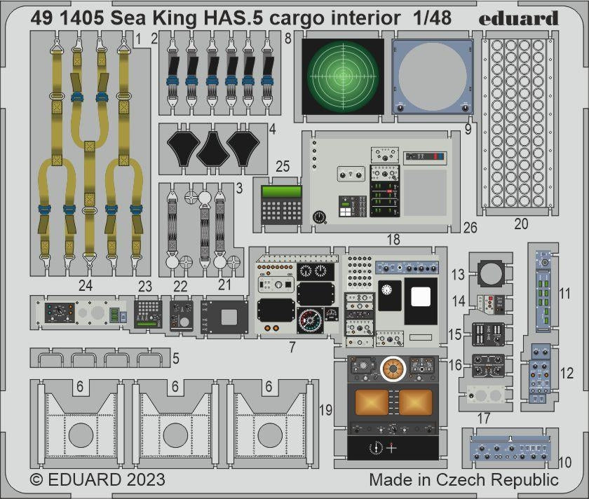 Intérieur cargo Eduard 491405 Sea King HAS.5 Airfix 1/48