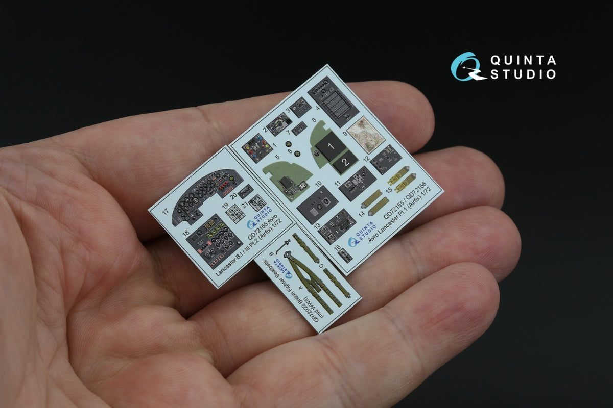 Intérieur coloré imprimé en 3D sur papier décalcomanie pour Avro Lancaster BI/III (Airfix) - Quinta Studio QD72155, échelle 1/72 – image 3
