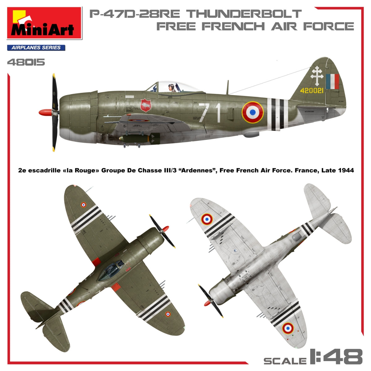 MiniArt 48015 P-47D-28RE THUNDERBOLT. FREE FRENCH AIR FORCE 1/48 – immagine 4