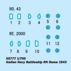 Trumpeter 05777 Italian Navy Battleship RN Roma (1943) 1/700 – zdjęcie 13
