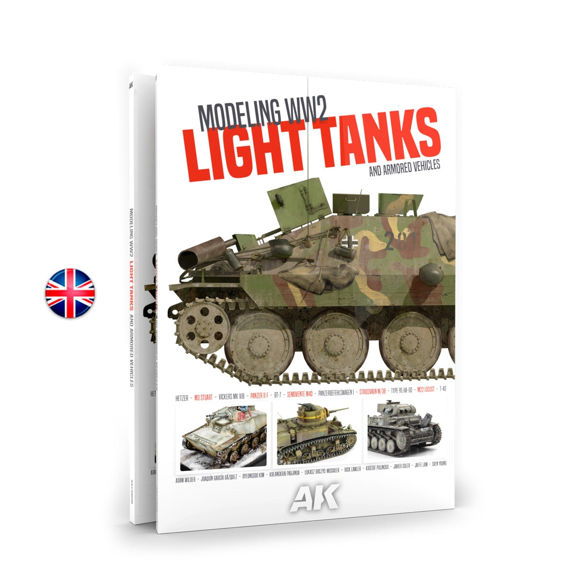 AK Interactive AK130020 MODÉLISATION DE CHARS LÉGERS ET DE VÉHICULES BLINDÉS DE LA SECONDE GUERRE MONDIALE (EN)