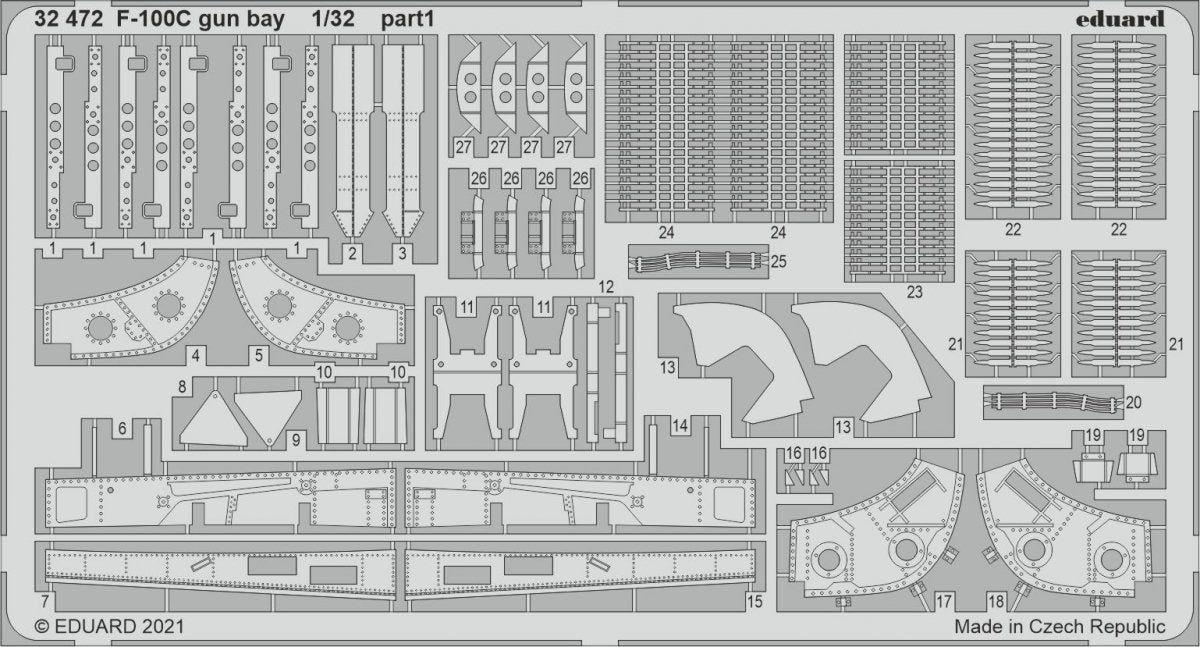Eduard 32472 F-100C gun bay TRUMPETER 1/32