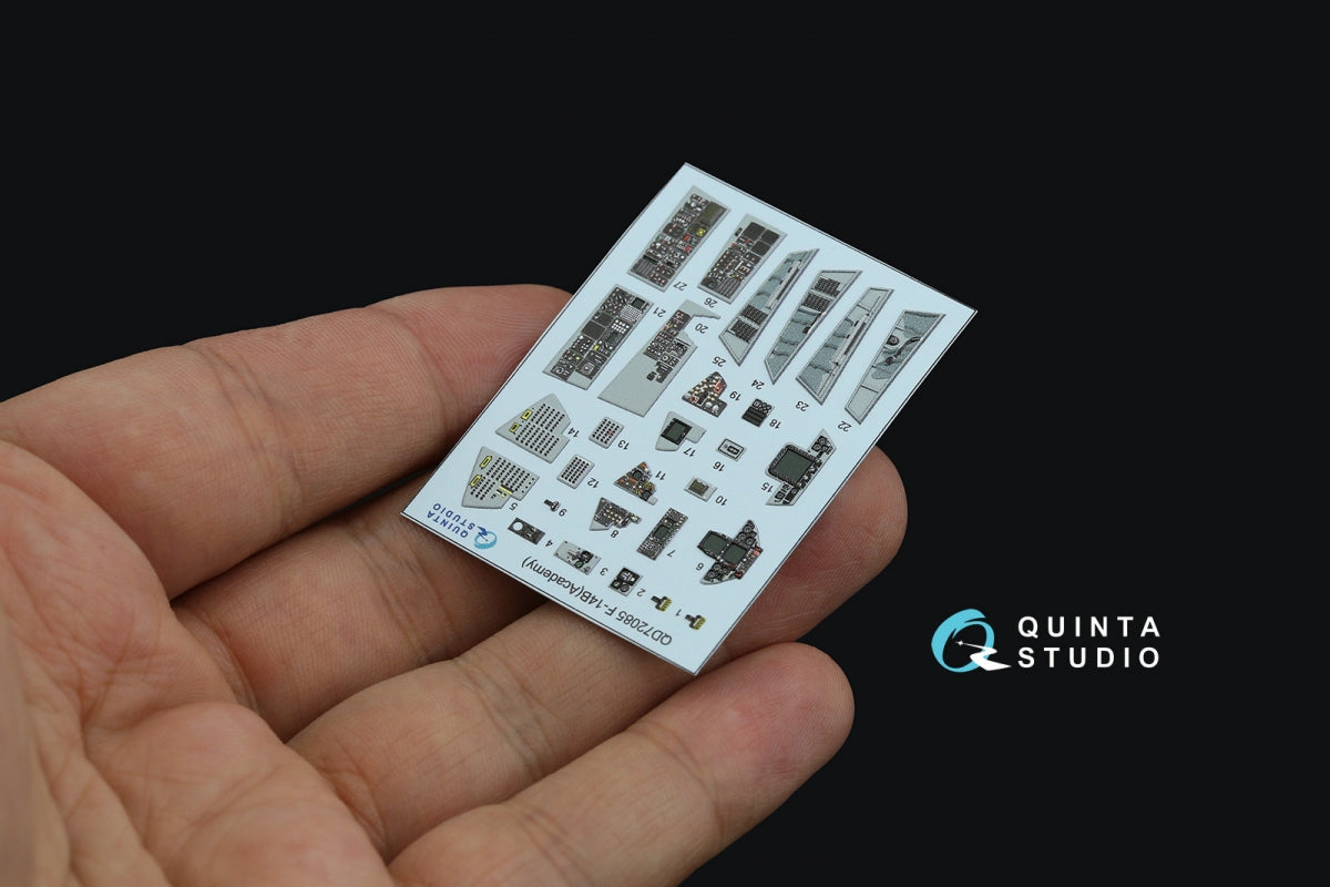 Quinta Studio QD72085 F-14B 3D-Printed &amp;amp; coloured Interior on decal paper (Academy) 1/72 – immagine 7