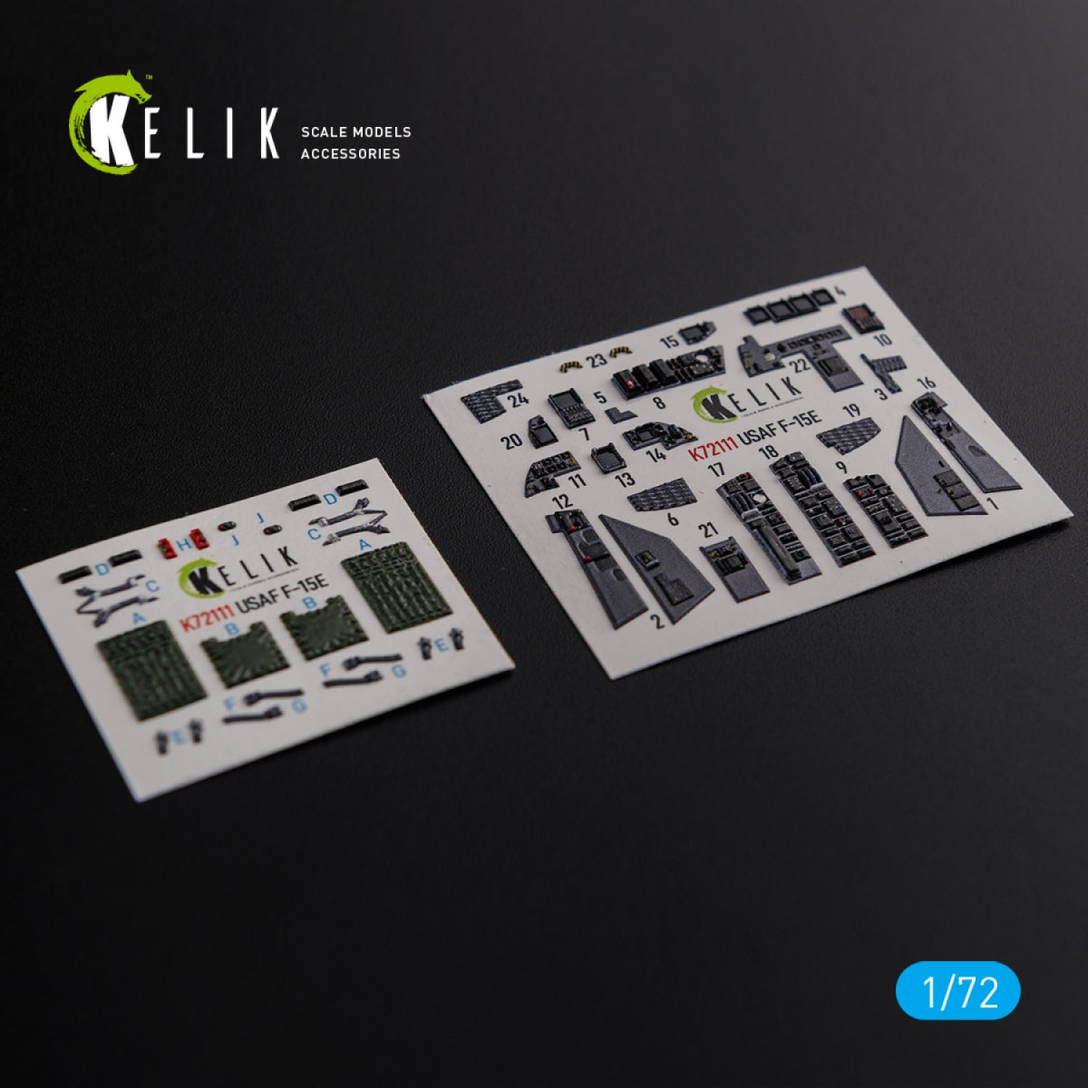 Décalcomanies 3D pour l&amp;#39;intérieur du F-15E KELIK K72111, compatibles avec la maquette Academy au 1/72