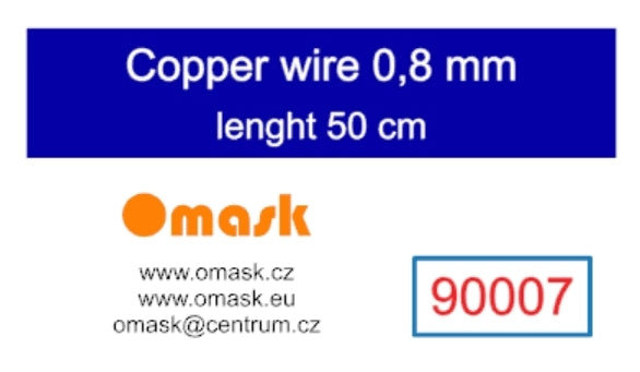 Fil de cuivre Omask 90007, longueur 0,8 mm, 50 cm
