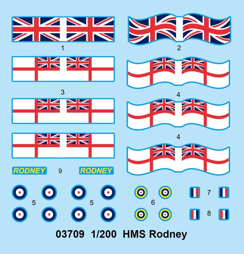 Trumpeter 03709 HMS Rodney 1/200 – immagine 4