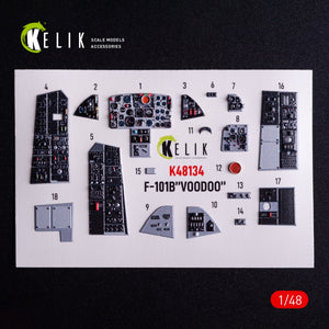 Kelik K48134 F-101B VooDoo - interior 3D decals for Zimi Model/KittyHawk kit 1/48