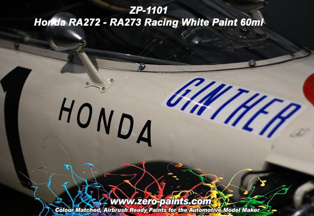 Zero Paints ZP-1101 Honda RA272 - RA273 Racing White Paint 60ml – imagen 2