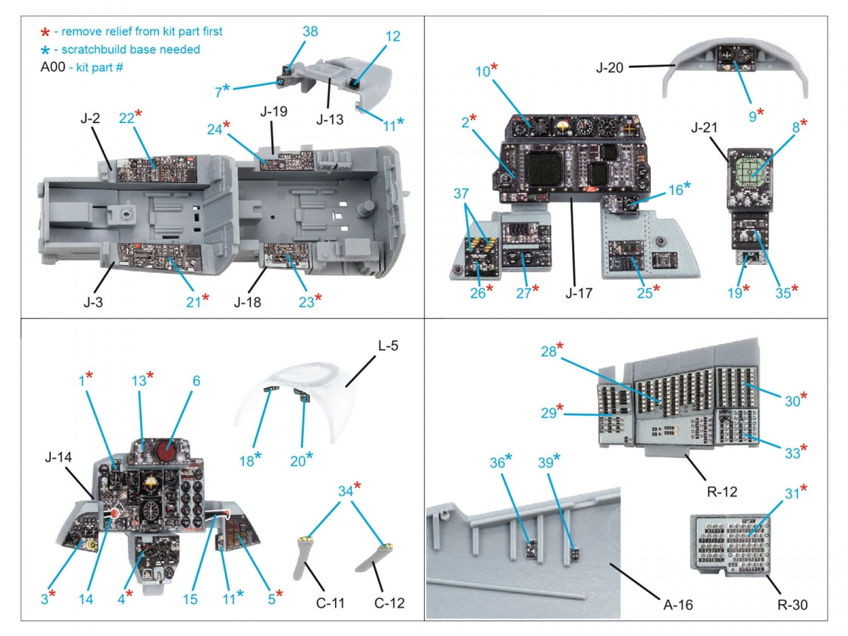 Quinta Studio QDS-48448 F-4G early 3D-Printed &amp;amp; coloured Interior on decal paper (Zoukei Mura SWS) (Small version) 1/48 – immagine 2