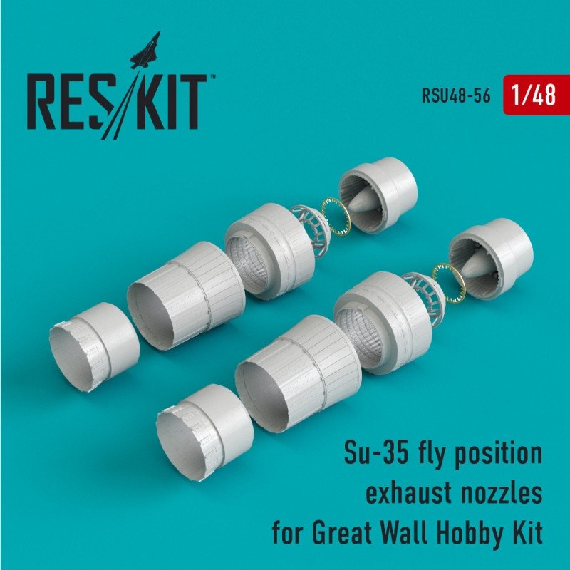 RESKIT RSU48-0056 Buses d'échappement de position de vol Su-35 pour kit Great Wall Hobby 1/48