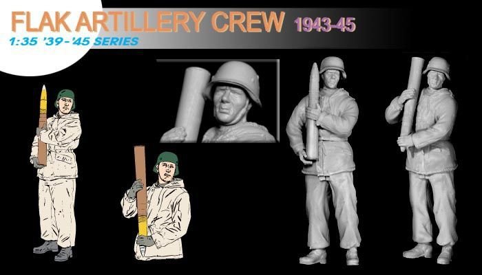 Dragon 6275 Flak Artillery Crew(Winter1943-45) 1/35 – immagine 5