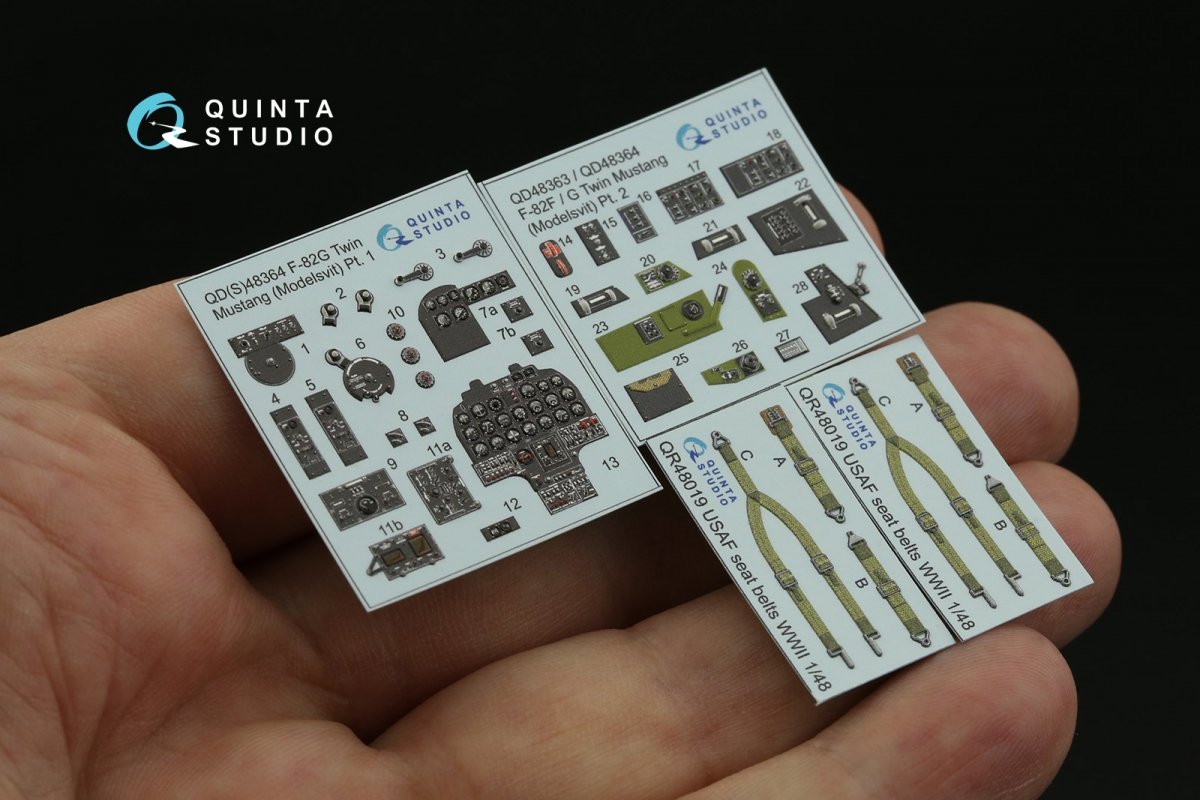 Quinta Studio QD48364 F-82G Twin Mustang 3D-Printed &amp;amp; coloured Interior on decal paper (Modelsvit) 1/48 – Bild 9