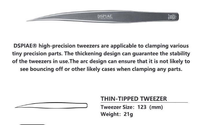 DSPIAE AT-TZ01 Thin-Tipped Tweezer / Pęseta z cienką końcówką – Bild 2