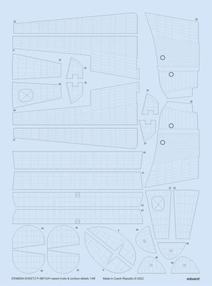 Eduard ER48004 P-38F/ G/H raised rivets &amp;amp; surface details TAMIYA 1/48 – zdjęcie 2