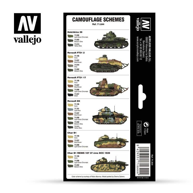 Vallejo 71644 French Camo Colors Pre-War &amp;amp; WWII 8 x 17 ml – imagen 2