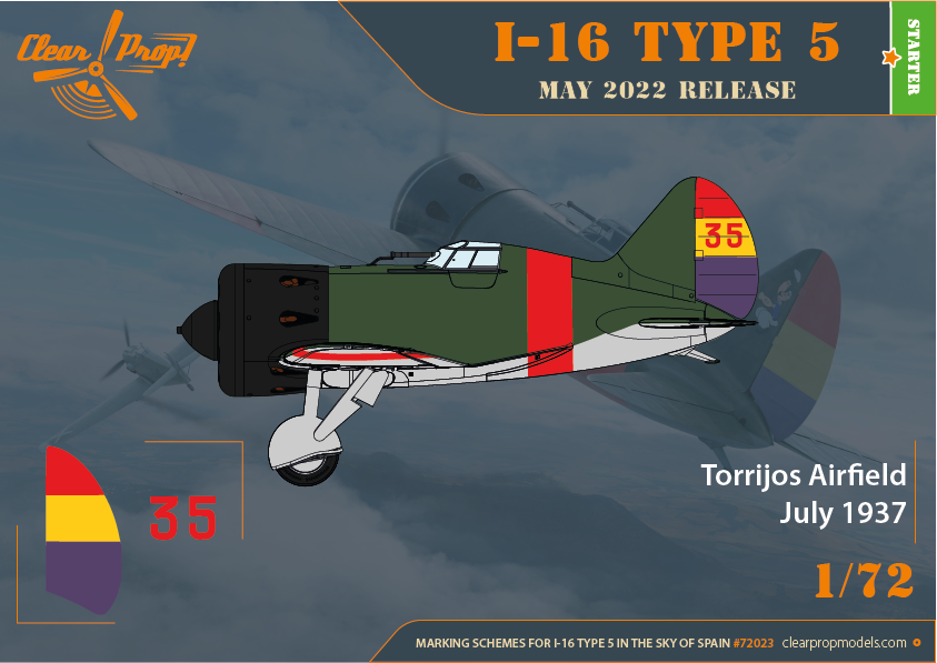 Clear Prop! CP72023 I-16 Type 5 In the sky of Spain STARTER KIT 1/72 – Bild 6