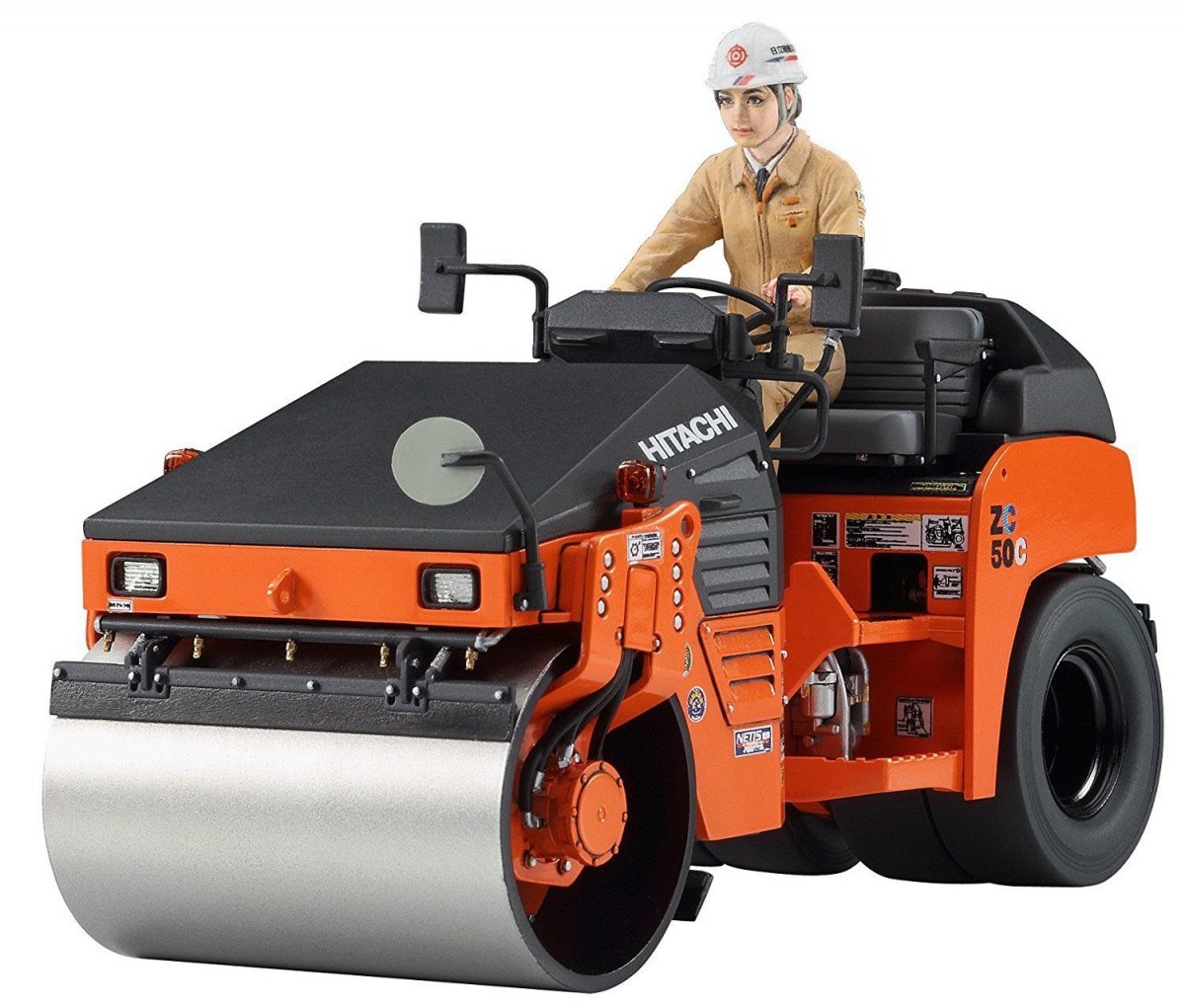 Hasegawa WM02 HITACHI VIBRATORY COMBINED ROLLER ZC50C-5 1/35 – immagine 3