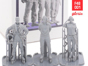 Gloria F48001 Ground Crew US Air Force vol.1 3D Printed Figures x 3 1/48 – immagine 5
