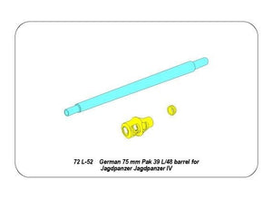 Aber 72L-52 Lufa 75mm Pak 39/L/48 do niemieckiego działa Jagdpanzer IV / German 75mm Pak 39/L/48 gun barrel for Jagdpanzer IV 1/72 – immagine 9