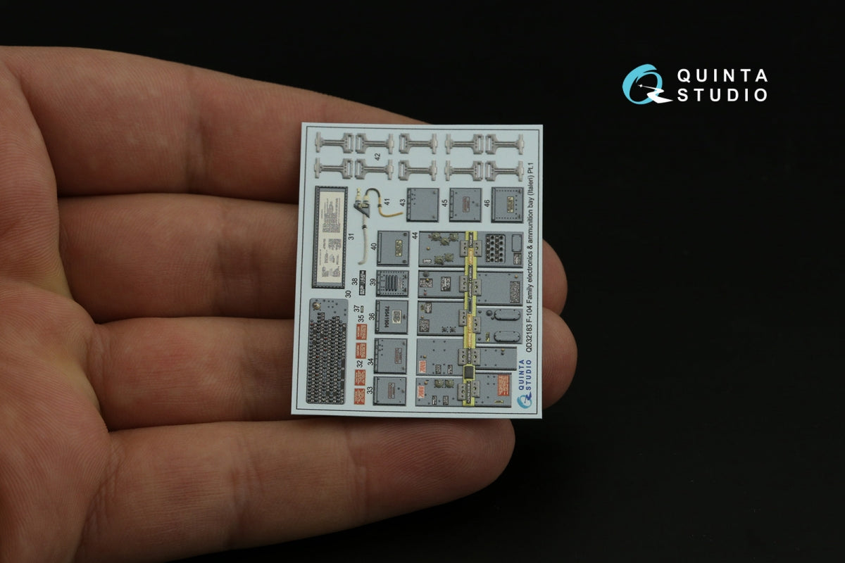 Intérieur coloré imprimé en 3D sur papier décalcomanie Quinta Studio QD32180 F-104S (Italeri) 1/32 – image 3